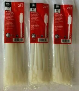 (Lot of 3) Gardner Bender (45-308ID) 8&#034; ID Tab Ties (50 lbs) - (25 per Pack)