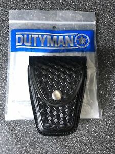 Dutyman 8421 Black Basketweave Leather Double Handcuff Case
