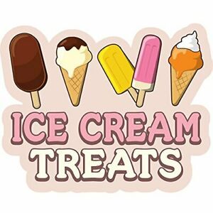ICE Cream Treats 48&#034; Concession Decal Sign cart Trailer Stand Sticker Equipment