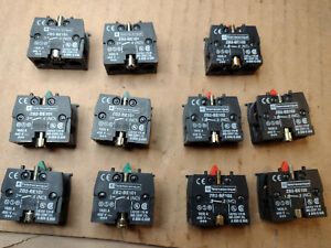 Lot of (6) ZB2-BE101 and (5) ZB2-BE102 Telemecanique Contact Blocks