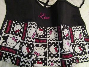 Black Server Waitress Apron Hello Kitty Vendor Teacher Name FREE Lady Pizazz