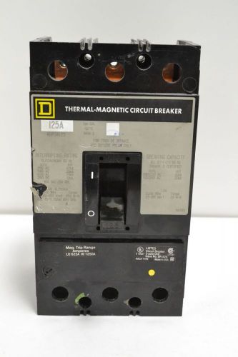 Square d khp36125 molded case 3p 125a 600/250v-ac/dc circuit breaker b238006 for sale