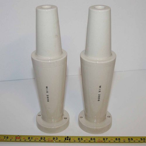 2x - LARGE - W.I.S. 2908 PORCELAIN INSULATORS - SPINDLE TYPE - COMMERCIAL