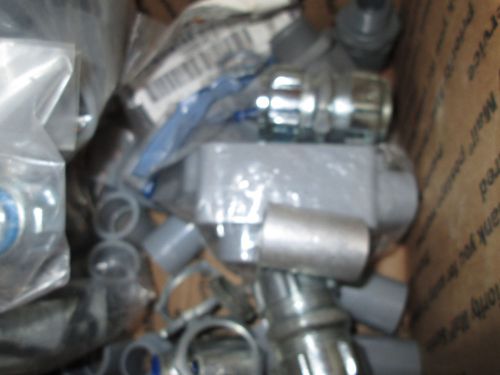 box lot of conduit boxes and fittings,couplings
