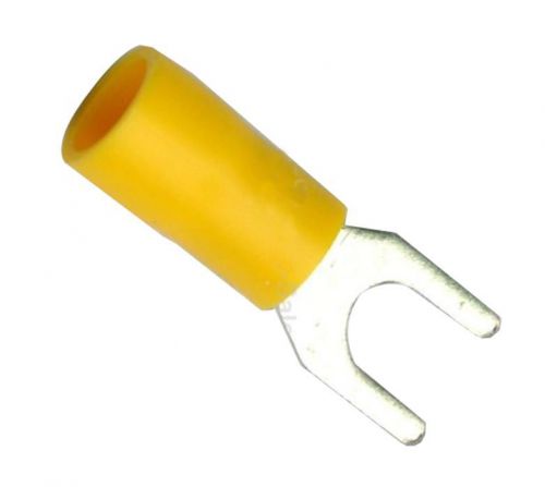 100x best us  crimp spade wire connector 48amp fork terminal yellow 4.3mm for sale