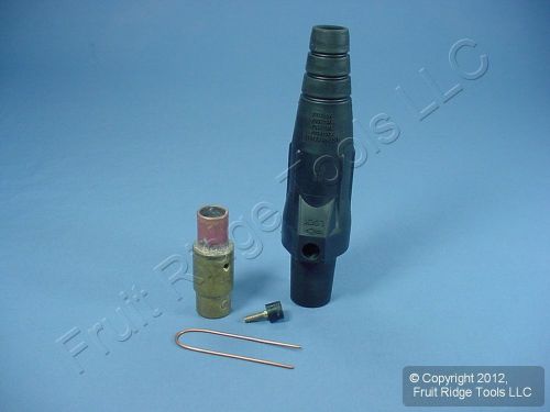 Leviton black ect 16 series female detachable cam plug 400a 600v crimped 16d37-e for sale