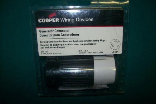 New cooper wiring devices l530c 30-amp 125v hart-lock connector black and white for sale