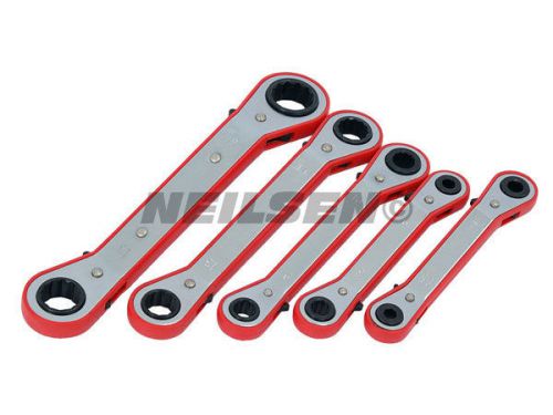 5pc offset ratchet ring spanner set  5.5mm to 19mm 12 point box ends 1615 for sale