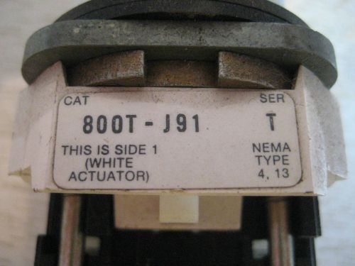 (RR9-3) 1 USED ALLEN BRADLEY 800T-J91B SER T 3 POSITION SELECTOR SWITCH