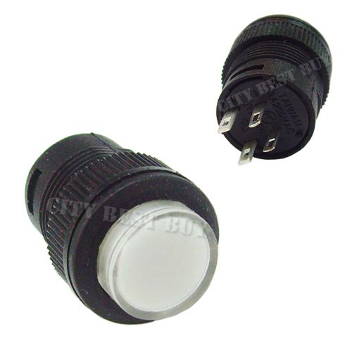 50 3A 250V AC SPST Self-locking 16mm On/Off Push Button Switch White Light AD