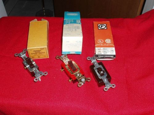 Vintage Lot of 3 ~ AC Flush Quiet Toggle Switch Single Pole ~ in Box ~ Electric