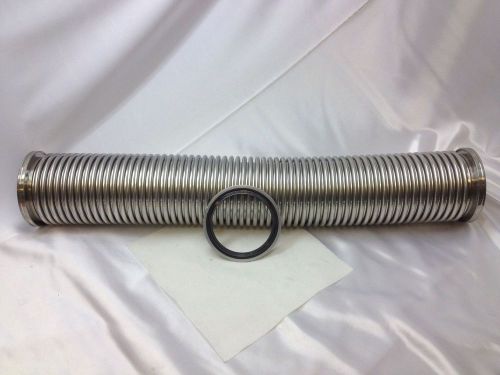 Stainless steel vacuum flexible tubes pipes 29 1/2 inches with connector ring 4&#034; for sale