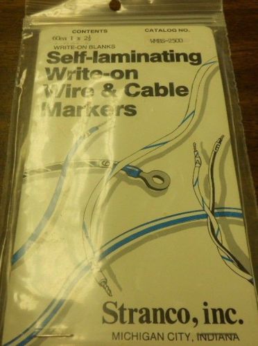 (6) Stranco WMBS-2500 Self Laminating Write On Wire and Cable Markers NEW