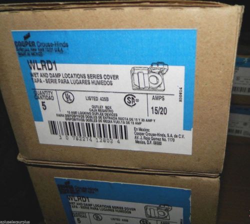 Box of five (5) crouse hinds wet/damp location fs duplex plate wlrd1 for sale