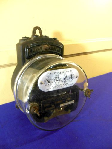 VINTAGE WESTINGHOUSE SINGLE PHASE TYPE C 10 AMP PORCELAIN FACE ELECTRIC METER