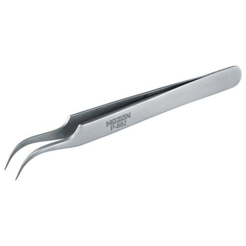 HOZAN Tool Industrial Standard Stainless Curved Tweezers P-882 Brand New