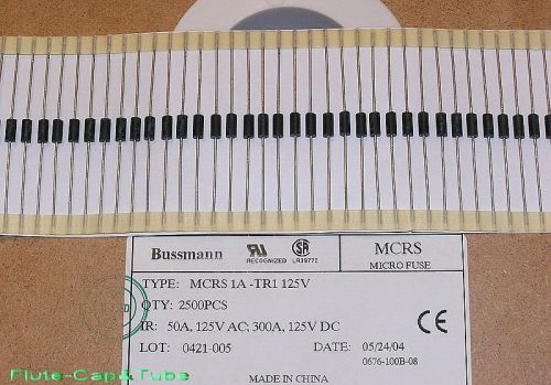 10pcs Bussmann MCRS Time Delay  1A 125V Subminiature Microtron Axial Fuses