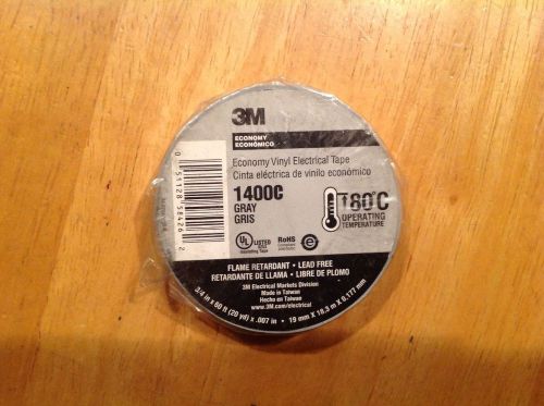 3M Vinyl Electrical Tape Gray 1400 Brand New