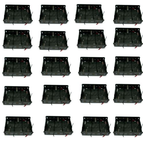 20 x battery box clip holder case for 3 x d size  r20 hr20 with 6&#039;&#039; wire leads for sale
