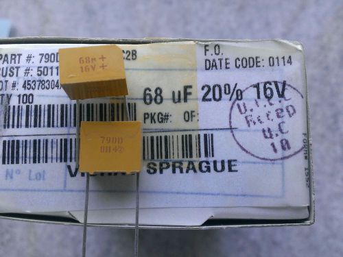 [100 pcs] 68uf/16v 790d radial  tantalum capacitors vishay-sprague -55&#039;c-+125&#039;c for sale