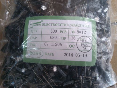 16v680uf 16v 8x12mm electrolytic capacitor   500pcs for sale