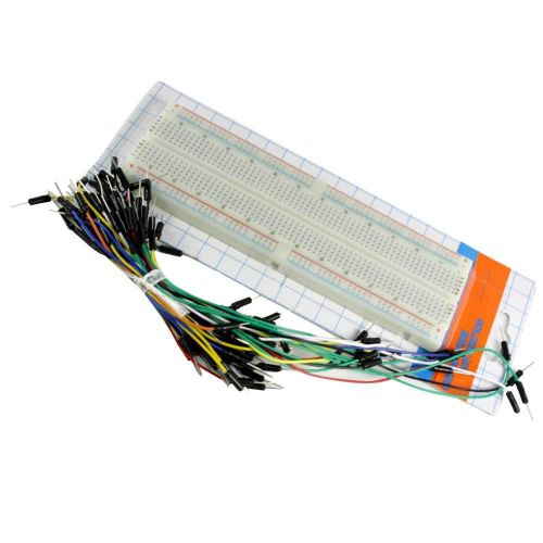 830 tie points solderless mb102 pcb breadboard + 65pcs jumper wires cable for sale