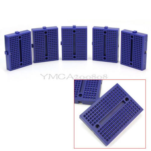 5x 170 point blue mini solderless prototyping breadboard self-adhesive back for sale