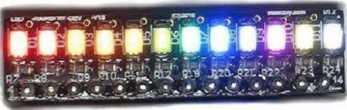 LED rainbow bar graph, LED electronics kit, eLabGuy LED-RAINBOW-V1B