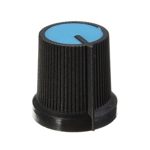 10x Blue Face Rotary For Taper Potentiometer Hole 6mm Black Knob Hot Sale
