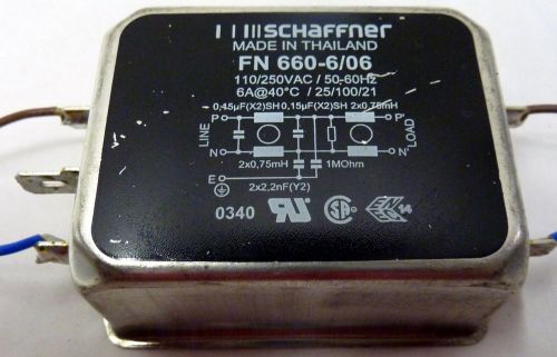 Schaffner fn-660-6/06 emi line noise filter for sale