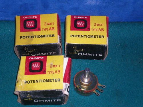 4 Vintage NEW OLD STOCK Ohmite Clarostat Potentiometer POT AB 2w CMU 1011 100ohm