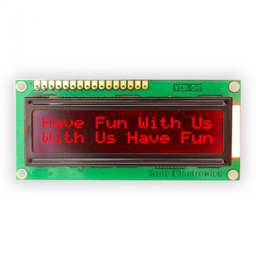 16x2 character lcd module  red on black for sale