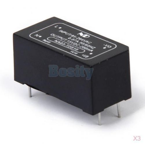 3x Isolated Power Module AC/DC-DC Converter Input AC85-264V /DC 100-370V Out 15V