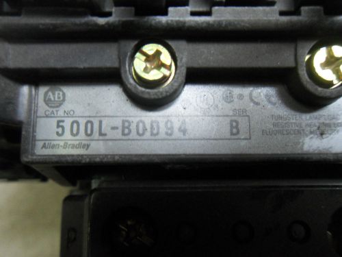 (R2-4) 1 USED ALLEN BRADLEY 500LBOD94 CONTACTOR 30AMP NEMA AC NON-MOTOR LOADS
