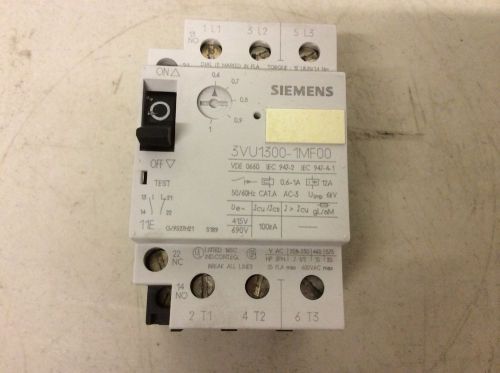 Siemens 3vu1300-1mf00 motor starter protector .6 - 1 amp 3vu13001mf00 for sale