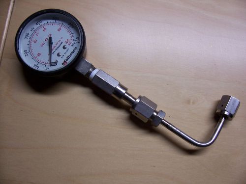 Matheson Pressure Regulator Gauge 0-100 psi 0-700KPa &amp; 2 Parker Fittings 63-3312