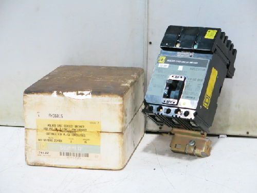 Square d fh36015 circuit breaker, 15 amp, 3-pole, 600vac/250vdc for sale