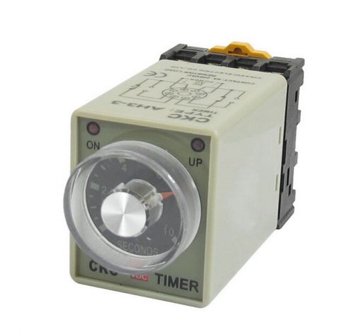 Ah3-3 dc 12v 0-10sec 10s timer power on delay time relay w base socket for sale