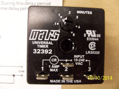 Mars solid state delay timer 32392 - delay-on-break - 19 to 240 volts - dial adj for sale