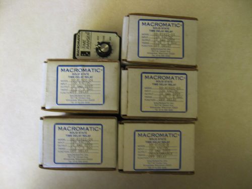 MACROMATIC Time Delay Relays  Lot of 6,  SS-81622 , SS-61622 120V Amp DPDT