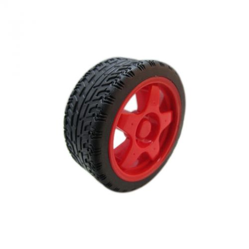 2X 65mm Red Smart Car  Robot Plastic Tire Wheel with Gelatin BEST US