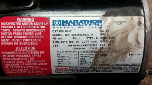 Marathon 5hp electric compressor  motor for sale