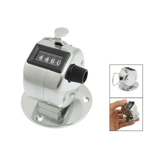 Gift round base 4 digit manual hand tally mechanical palm click counter for sale