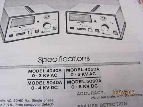 ASSOCIATED RESEARCH Specification Sheet 4040A/4050A/5040A/5060A