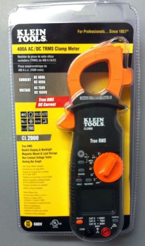 New Klein Tools CL2000 True RMS Clamp Meter  (400A  AC/DC)