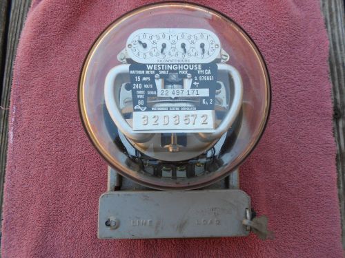 Vintage westinghouse type ca, 15 amps, 240 volts, single phase electric meter for sale