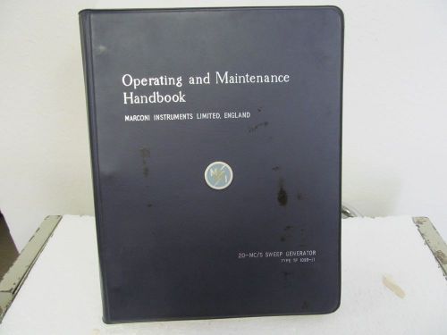 Marconi Instruments TF 1099-/1 (20-MC/S) Sweet Generator Op/Maint Handbook
