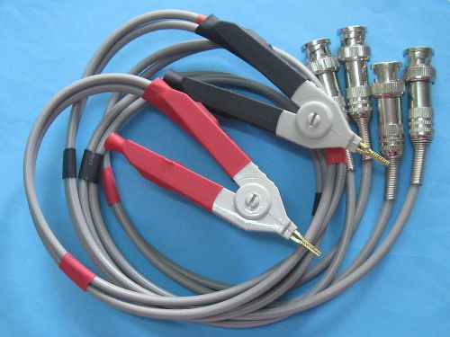 10 pcs red black kelvin clip for lcr meter with 4 bnc male connector test wires for sale