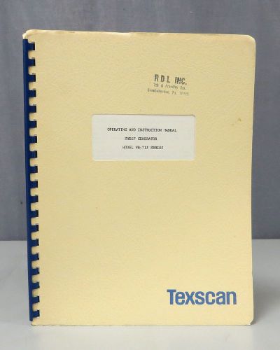 Texscan Corporation Model WB-713 Series Sweep Generator Instruction Manual