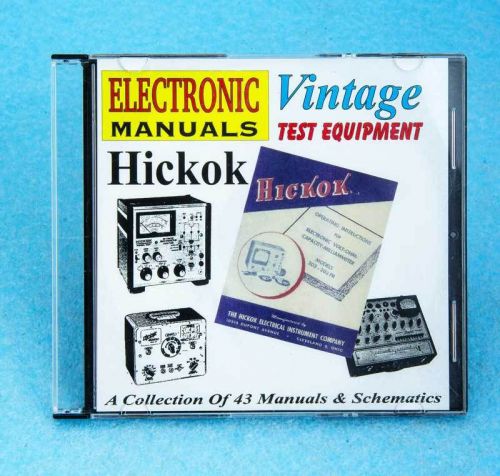 HICKOK TEST EQUIPMENT MANUALS ON CD, TUBE TESTERS &amp; DATA, GENERATORS, METERS ETC
